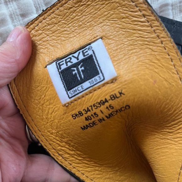 Frye Lace Up Tall Black Leather Combat Boots - 5.5 - Picture 10 of 12